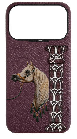 Customized Maroon Monogram Side Strap Case