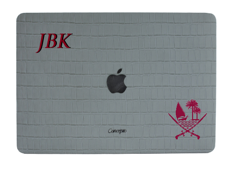 Customized Matte Grey Embossed Crocodile Macbook Case