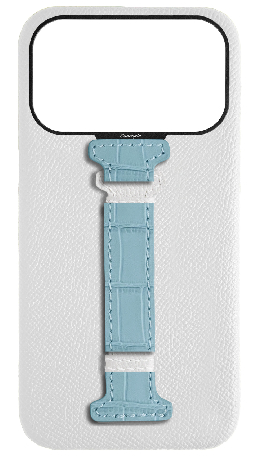 Customized White Epsom Middle Strap Case