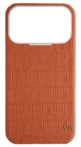Customized Matte Camel Brown Strapless Embossed Crocodile Case
