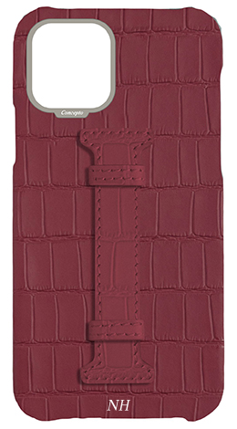Customized Matte Maroon Embossed Crocodile Case