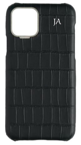 Customized Matte Black Strapless Embossed Crocodile Case