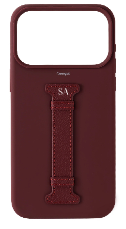 Customized Maroon Silicon Middle Strap Case