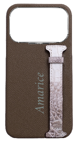 Customized Taupe Himalayan Exotic Crocodile Side Strap Case