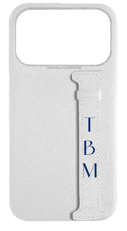 Customized White Epsom Side Strap Case