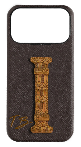 Customized Brown Monogram Middle Strap Case