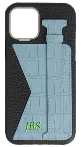 Customized Matte Light Blue Embossed Duo Crocodile Case