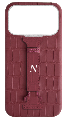 Customized Matte Maroon Embossed Crocodile Case