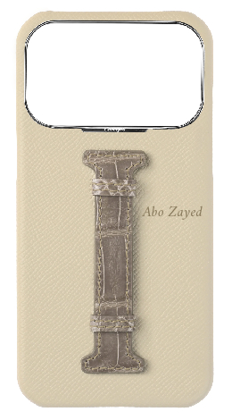 Customized Stone / Grey Exotic Crocodile Middle Strap Case
