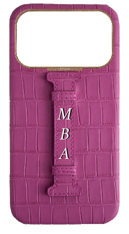 Customized Matte Fuchsia Embossed Crocodile Case