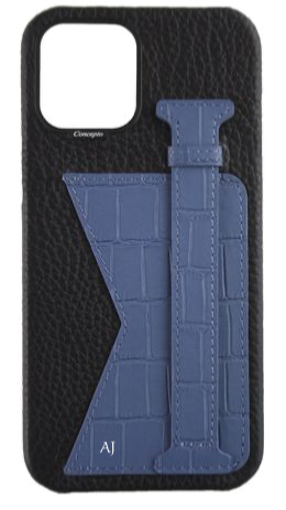 Customized Matte Navy Embossed Duo Crocodile Case