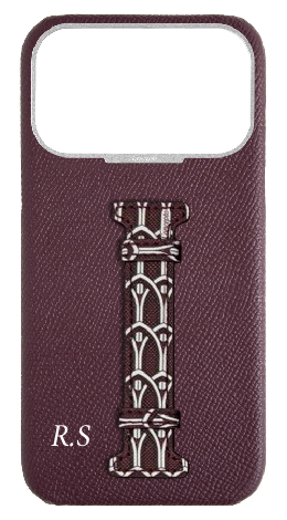 Customized Maroon Monogram Middle Strap Case
