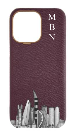 Customized Maroon Strapless Case 
                 Doha Skyline