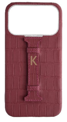Customized Matte Maroon Embossed Crocodile Case