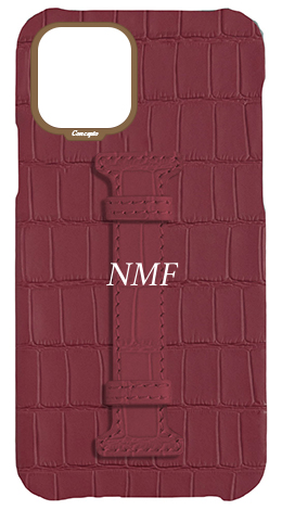 Customized Matte Maroon Embossed Crocodile Case