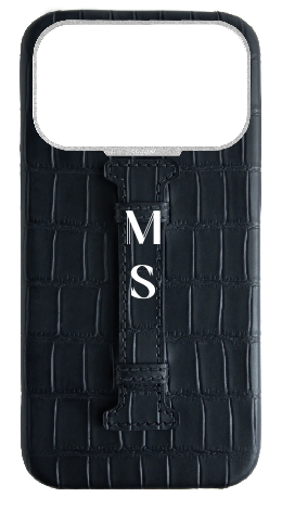 Customized Matte Black Embossed Crocodile Case