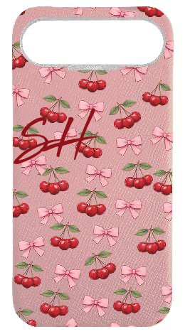 Customized Blush Pink Strapless Case 
                 Cherry Ribbon