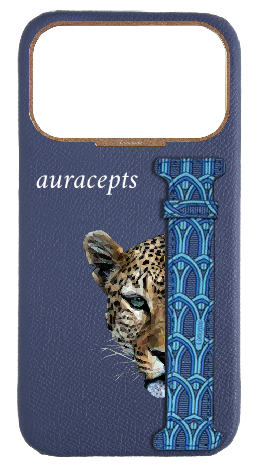 Customized Blue Monogram Side Strap Case
