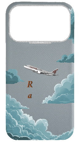 Customized Light Blue Grey Strapless Case 
                 Qatar Airways