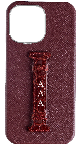 Customized Burgundy Exotic Crocodile Middle Strap Case