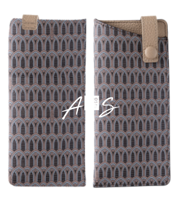 Customized Cream Monogram Sunglasses Sleeve