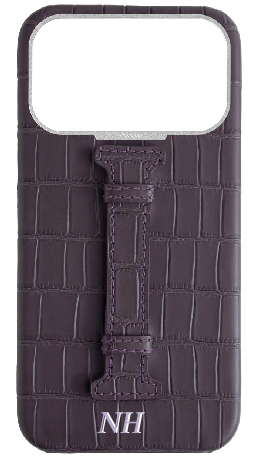 Customized Matte Deep Purple Embossed Crocodile Case