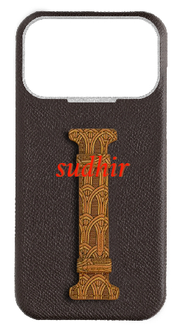Customized Brown Monogram Middle Strap Case
