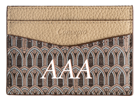 Customized Cream Monogram Cardholder