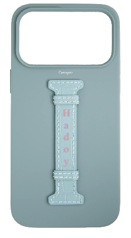 Customized Light Blue Silicon Middle Strap Case