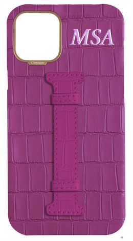 Customized Matte Fuchsia Embossed Crocodile Case