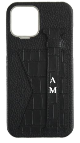 Customized Matte Black Embossed Duo Crocodile Case
