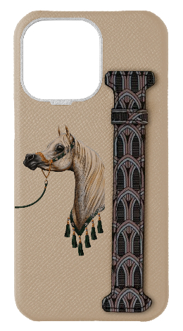 Customized Cream Monogram Side Strap Case