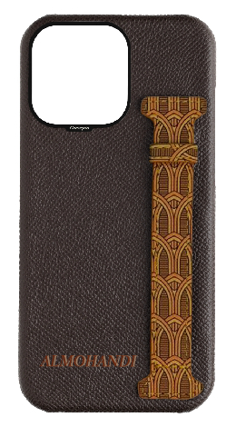 Customized Brown Monogram Side Strap Case