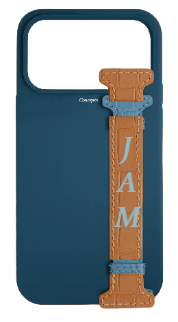 Customized Blue Silicon Side Strap Case