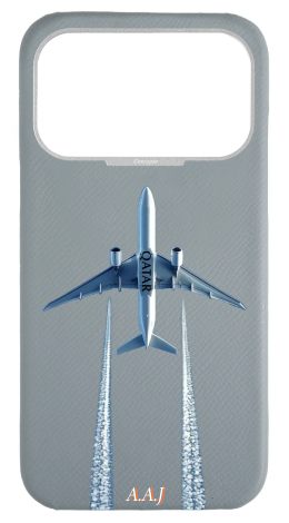 Customized Light Blue Grey Strapless Case 
                 Qatar Airways Flyover