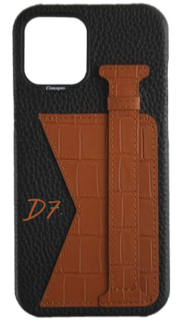 Customized Matte Camel Brown Embossed Duo Crocodile Case