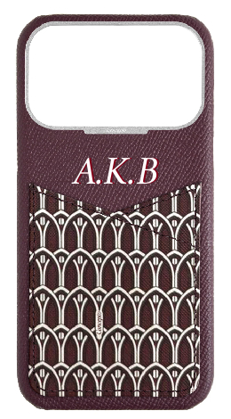 Customized Maroon Monogram Pocket Case