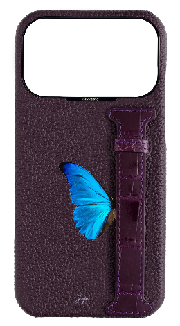 Customized Deep Purple Exotic Crocodile Side Strap Case