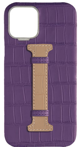 Customized Matte Purple Embossed Crocodile Case