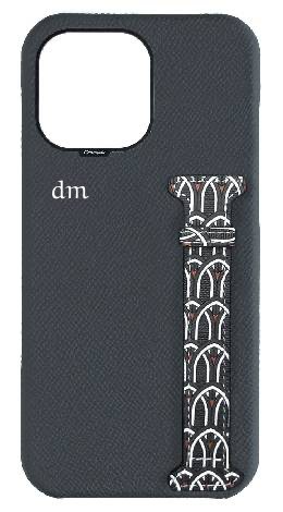 Customized Grey Monogram Side Strap Case