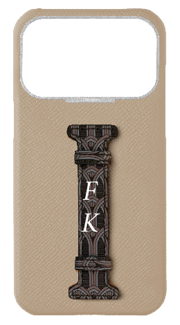 Customized Cream Monogram Middle Strap Case