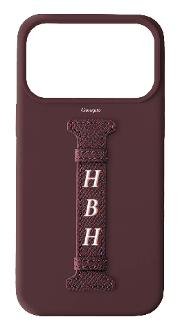 Customized Burgundy Silicon Middle Strap Case