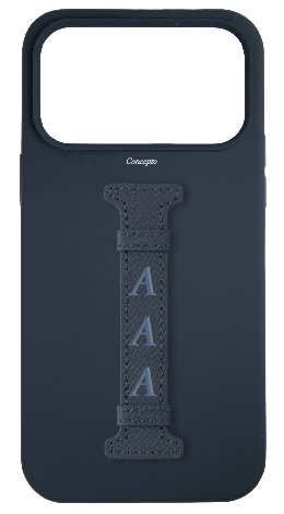 Customized Dark Navy Silicon Middle Strap Case