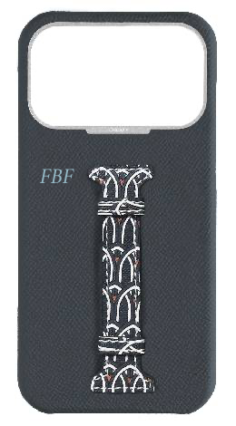 Customized Grey Monogram Middle Strap Case
