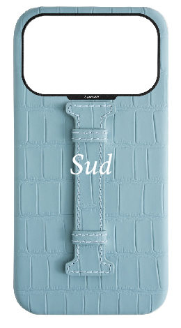 Customized Matte Light Blue Embossed Crocodile Case