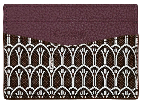 Customized Maroon Monogram Cardholder