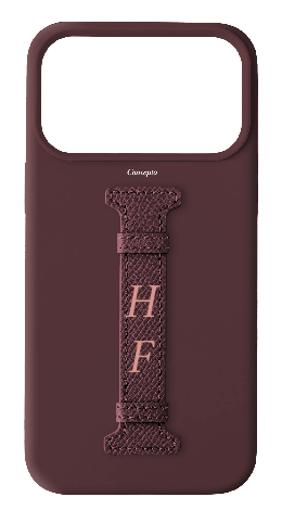 Customized Burgundy Silicon Middle Strap Case