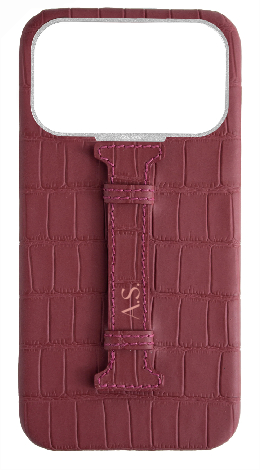 Customized Matte Maroon Embossed Crocodile Case