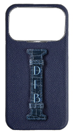 Customized Navy Exotic Crocodile Middle Strap Case