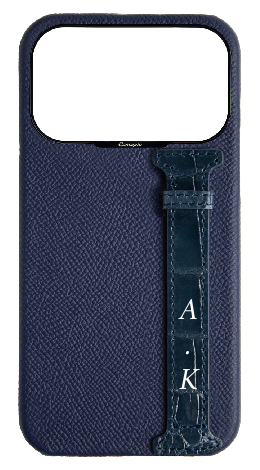 Customized Navy Exotic Crocodile Side Strap Case
